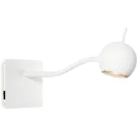 Home Sweet Home Moderne LED Wandspot Bollo - Wit - 11.5/11.5/35cm - Dimbaar - plafonniere gemaakt van metaal - inclusief LED lichtbron - GU10 fitting - 5W - 390lm - 3000K - warm wit licht