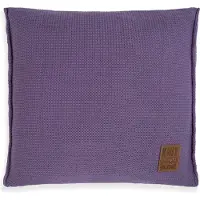 Knit Factory Uni Sierkussen - Vierkant kussen - Kussen woonkamer - Bank kussen - Decoratie kussen - Violet - 50x50 cm - Kussenhoes inclusief kussenvulling