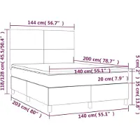 vidaXL Boxspring met matras kunstleer cappuccinokleurig 140x200 cm
