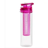 Sagaform Drink Fles Voor Fruit Met Vergrendelde Deksel, Roze BPA-vrij- waterfles- sportfles- yoga- Detox 750 ml