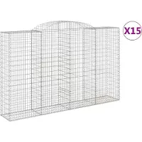 vidaXL Schanskorven 15 st gewelfd 300x50x180/200 cm ijzer