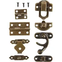 Packlinq Mini beslag, afm 16x19-19x29,5 mm, antiek goud, 15 set/ 1 doos