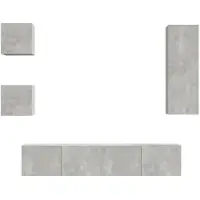vidaXL 5-delige Tv-meubelset bewerkt hout betongrijs