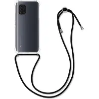 Kwmobile telefoonhoesje geschikt voor Xiaomi Mi 10 Lite (5G) - Hoesje met telefoonkoord - Back cover in zwart / transparant