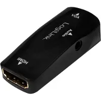Dolphix HDMI naar VGA + 3,5mm Jack adapter met HDCP - compact / zwart