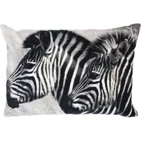 Mars & More *groot kussen fluweel zebra's grijs 40x60cm*