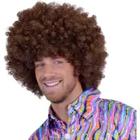 Witbaard Pruik Super Afro Unisex Bruin One-size