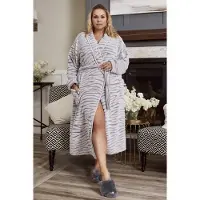 Italian Fashion ASMA hoogwaardige badjas voor vrouwen- grijs XL
