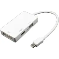Dolphix Mini DisplayPort 1.1 naar HDMI, DVI en VGA adapter / wit - 0,20 meter