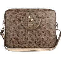 GUESS PU 4G metaal Logo Laptop Tas - 15 en 16 inch Bruin (16"), Laptoptas, Bruin