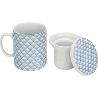 Cosy & Trendy Theemok met filter + deksel blauw blauw Aardewerk Beker