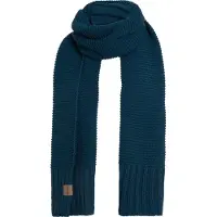 Knit Factory Jamie Gebreide Sjaal Dames & Heren - Herfst- & Wintersjaal - Langwerpige sjaal - Wollen sjaal - Heren sjaal - Dames sjaal - Unisex - Petrol - Donkerblauw 200x45 cm