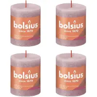 Bolsius Stompkaarsen Shine 4 st rustiek 80x68 mm ash rose