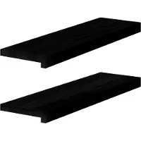 vidaXL Vensterbanken 2 st 70x20x2 cm massief eikenhout bruin-zwart