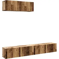 vidaXL Tv-wandmeubelen 3 st 100x30x30 cm bewerkt hout oud houtkleurig