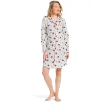 Pastunette Katoenen doorknoopnachthemd rozen | Maat 48