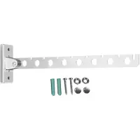 Intirilife 2x opvouwbare rvs kledingstang kapstok kapstokhouder in zilver met een lengte van 30cm