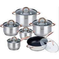 KINGHOFF 1765 - 12 delige pannenset - kookpannen - 16-16-18-20-24-24 cm - met deksel