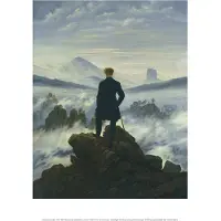 PGM Kunstdruk Caspar David Friedrich Der Wanderer im Nebelmeer 30x40cm