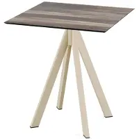 Essentials Infinity Terrastafel zand frame + Tropical Wood HPL 70x70 cm