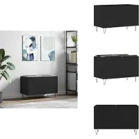 vidaXL Platenkast 74,5x38x48 cm bewerkt hout zwart