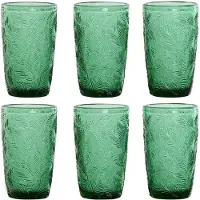 Esprit Glazenset Home ESPRIT Groen Kristal Met reliëf 370 ml (6 Stuks)