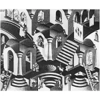 PGM Kunstdruk M, C, Escher - Konkav und Konvexe 65x55cm