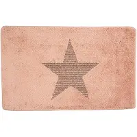 Clayre & Eef Badmat 78x48x1 cm Roze Polyester Rechthoek Ster Roze