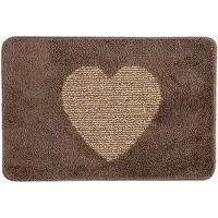 Clayre & Eef Badmat 58x38x1 cm Bruin Polyester Rechthoek Hart Bruin