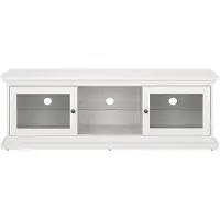 Ebuy24 Venedig TV-meubel 2 glazen deuren en 1 glazen legger wit.