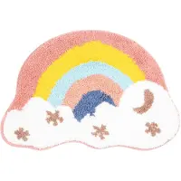 Clayre & Eef Badmat 60x40x1 cm Meerkleurig Polyester Regenboog Meerkleurig