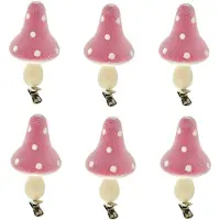 Heitmann Decoratie Paddenstoelen Op Clip - 10 x 6 x 6 cm - 6 Stuks