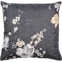 Clayre & Eef Kussenhoes 50x50 cm Grijs Beige Polyester Bloemen