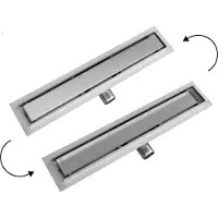 Quality Heating Nurion douchegoot flens met zijuitloop - 60 cm - RVS - High Quality