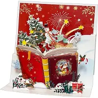 Pictura Pop-up Kerstkaart 3D-kerstkaart - De magie van Kerstmisboek - blanco - Met envelop - 16x16