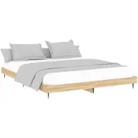 vidaXL Bedframe zonder matras, Sonoma-eikenhout, 200x200 cm, houtvezel