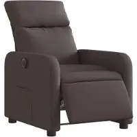 vidaXL Fauteuil verstelbaar elektrisch stof donkerbruin
