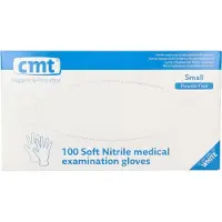 Cmt Onderzoekshandschoen nitriel wit poedervrij S