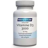 Nova vitae Vitamine D3 3000/75mcg (180 softgels)