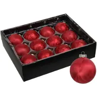 Othmar decorations Luxe kerstballen - 12x - 6 cm - rood - glas - Kerstbal