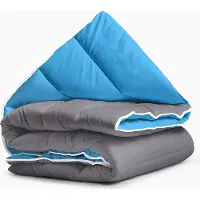 Sleeptime Lazy dekbed zonder overtrek - Excl. kussensloop - Antraciet/Blauw - 240x200 cm - 240x200 cm