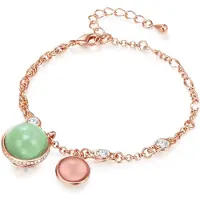 Lulu & Jane Armband rose-goud / groen / transparant