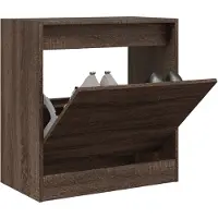 vidaXL Schoenenkast 60x34x63,5 cm bewerkt hout bruin eikenkleur