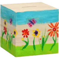 Gerkimex Houten spaarpot met naam| dieren | Leeuw | kraamcadeau | kinderverjaardag| gepersonaliseerd | hout | zwanger