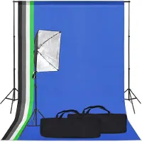 vidaXL Fotostudioset met softboxlamp en achtergrond