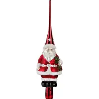 Merkloos Inge Christmas goods Kerstboompiek - 28 cm - kerstman - glas - kerstboompieken