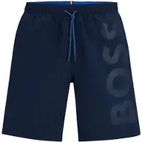 BOSS Heren Orka marine zwempak (S), Strandkleding, Gerecycled polyester, Duurzaam, Marineblauw 50509127