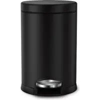 Simplehuman Prullenbak Rond 4,5 L - Zwart - RVS