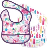 BUMKINS - Starter Bib | Baby Slab (2 stuks) - Watercolor & Brush Strokes (3-9 maanden)