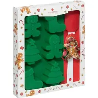 Atmosphera Feestelijke bakaccessoireset, inclusief een vorm met spatel en een siliconen bakvorm.